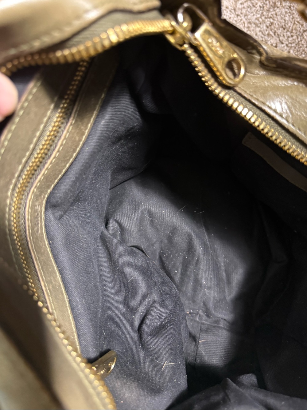 Chloe Olive Green Leather Shoulder Bag‎ with Gold Accents Project AS IS - Picture 6 of 12